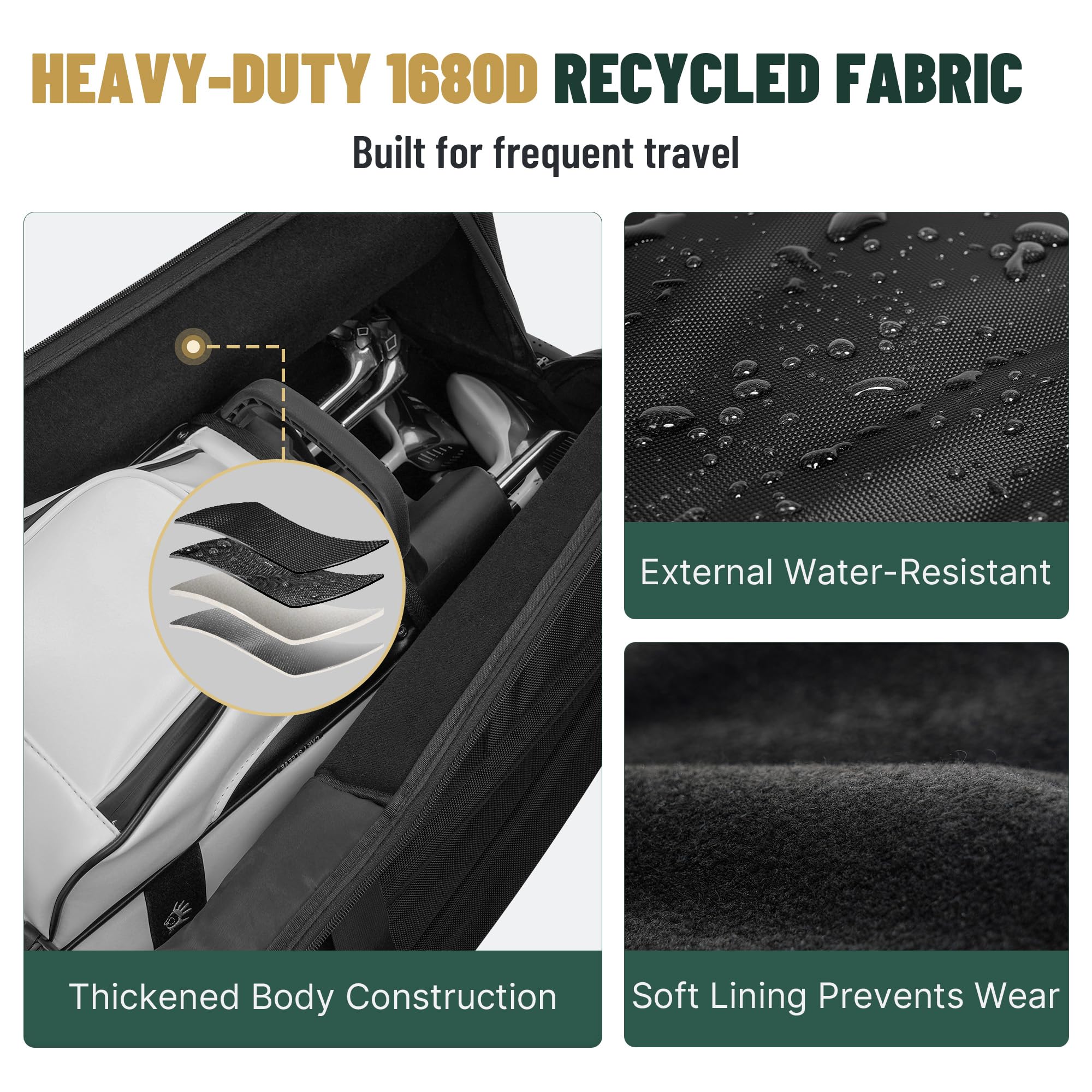 uniHimal Golf Travel Bag for Airlines with 4-Wheel Rolling System, Extendable Legs for Effortless Travel & Maneuverability, Password Lock&Ultra Club Protection